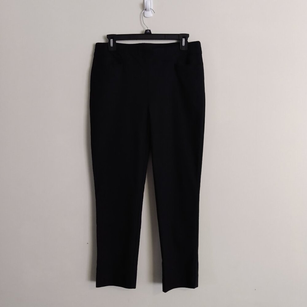 Chico's Pants Sz 0.5 S/6R Small Black Ankle Pull On Stretch Flat Front Slimming